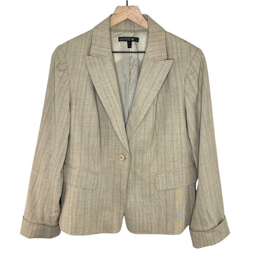 Lafayette 148 New York Women’s Pinstripe One Button Blazer Size 10 Contemporary